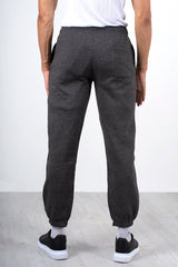 Mens Charcoal Basic Cuffed Joggers