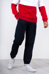Mens Navy Basic Cuffed Joggers