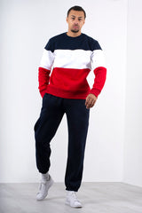 Mens Navy Basic Cuffed Joggers
