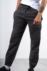 Mens Charcoal Basic Cuffed Joggers
