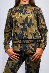 Khaki Camo Vogue Print Tracksuit Set