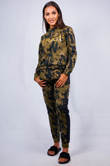 Khaki Camo Vogue Print Tracksuit Set