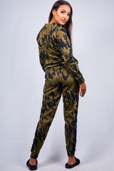 Khaki Camo Vogue Print Tracksuit Set
