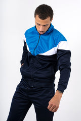 Mens Contrast navy and white stripe tracksuit