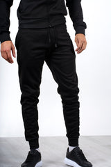 Mens Black Colourblock Chevron Hooded Tracksuit
