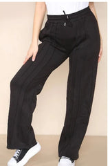 Black Fleece Lined Seem Straight Leg Trouser