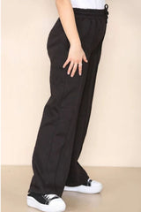 Black Fleece Lined Seem Straight Leg Trouser