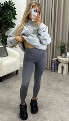  Dark Grey High Waisted Seamless Sculpting Gym Leggings