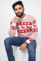 Men's Cream Fair Isle Reindeer Christmas Knit Jumper - William