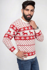 Men's Cream Fair Isle Reindeer Christmas Knit Jumper - William