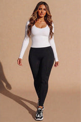Black Soft Fleece High Rise Leggings – Lily