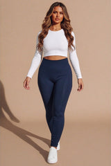 Navy Soft Fleece High Rise Leggings – Lily