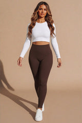 Brown Soft Fleece High Rise Leggings – Lily