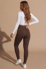 Brown Soft Fleece High Rise Leggings – Lily