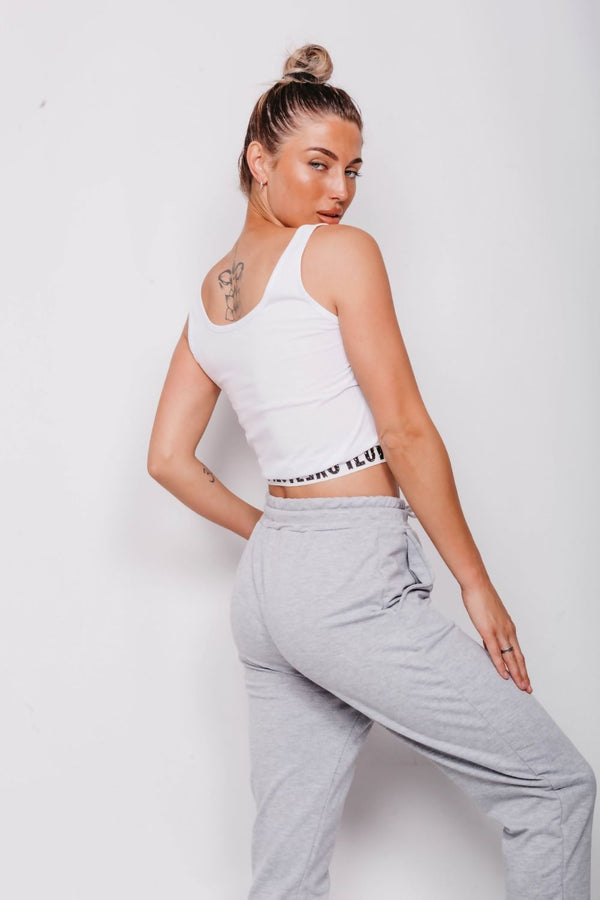 Dusty Pink Love Tape Trim Crop Vest