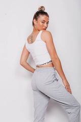 Dusty Pink Love Tape Trim Crop Vest
