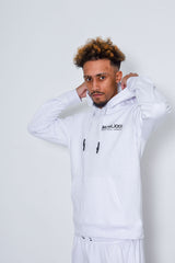 Men Printed White Hoodie And Short Tracksuit