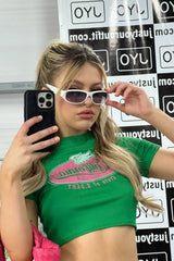 White Y2K Chunky Square Sunglasses