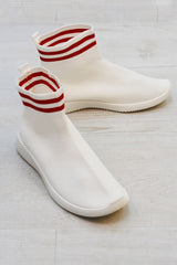 White Stripe Sock Trainer