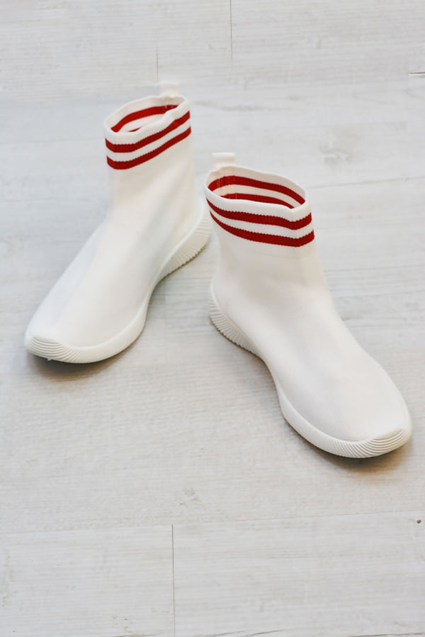 White Stripe Sock Trainer