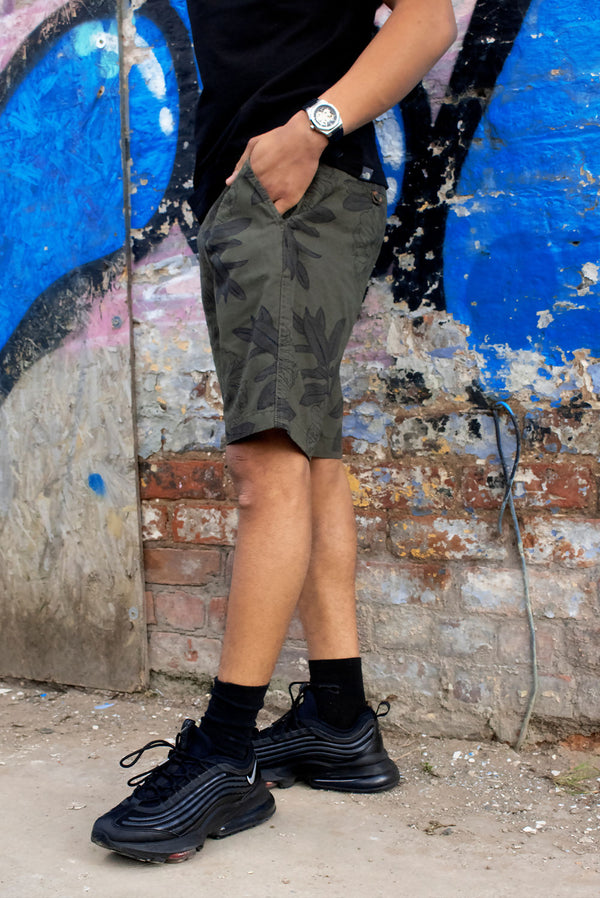 Mens Khaki Wimbledon Floral Chino Short