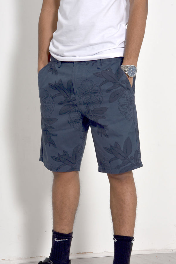 Mens Blue Wimbledon Floral Chino Short