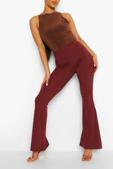 Wine Basic Ribbed Flares