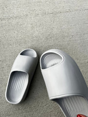 Grey Rubber Ribbed Sole Sliders