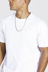 Mens White Basic Crew Neck T-Shirt