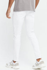 Mens White Washed Comfortable And Breathable  Skinny Fit Jeans