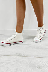 White High Top Canvas Trainers
