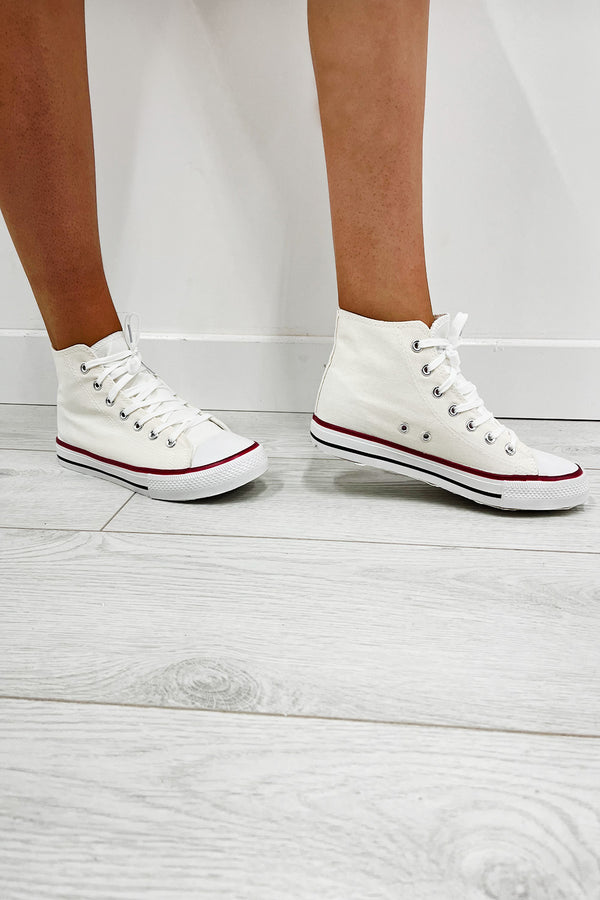 White High Top Canvas Trainers