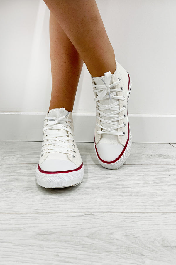 White High Top Canvas Trainers