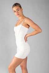 White Diamonte Bodycon Mini Dress 