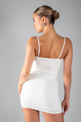 White Diamonte Bodycon Mini Dress 