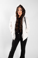 Beige Puffer Hooded Coat