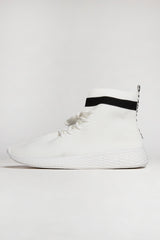 White Lace Up Sock Trainers