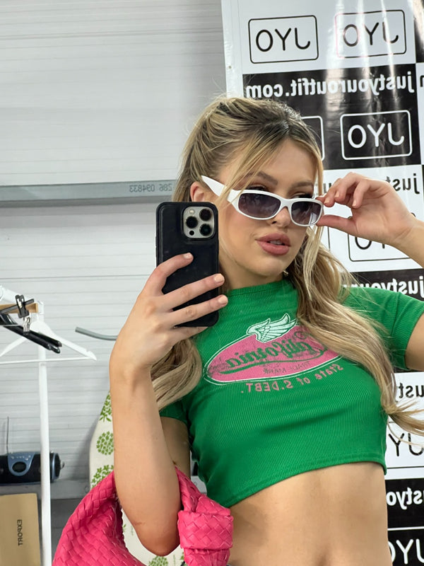 White Y2K Chunky Square Sunglasses