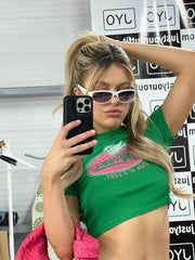 White Y2K Chunky Square Sunglasses