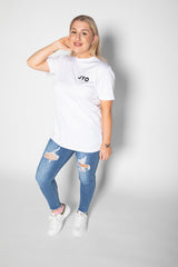 White JYO Logo Print T-Shirt