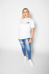 White JYO Logo Print T-Shirt
