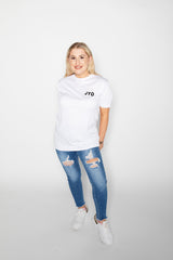 White JYO Logo Print T-Shirt