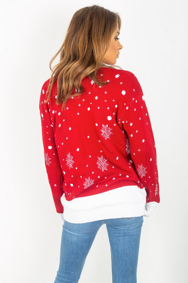 Red Reindeer Knitted Christmas Jumper