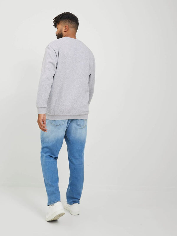 Mens Grey Oversized Crew Neck Sweatshirt