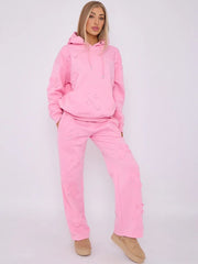 Pink Cross Crucifix Hoodie And Sweatpants Lounge Set