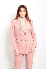 Baby Pink Double Breasted Blazer