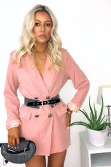 Baby Pink Double Breasted Blazer