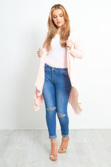 Baby Pink Waterfall Cardigan