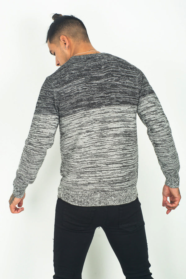 Mens Black Double Tone Jumper