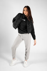 Grey Marl Cuffed Basic Joggers 